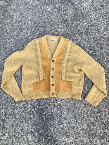 Saxony 울 스웨이드 가디건 70s