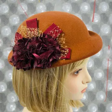 오렌지 컬러 울 보우ler 햇