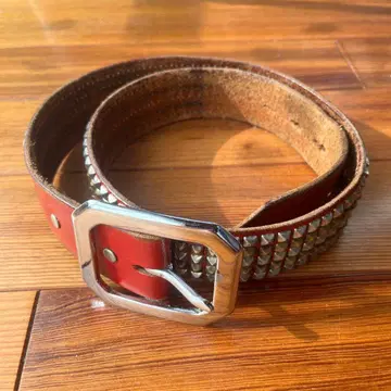 HTC 5연 스터드 벨트 빨간색 34인치