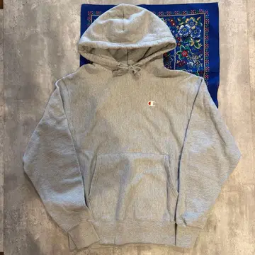 00s 복각 파랑 택 CHAMPION 리버스 위브 후디