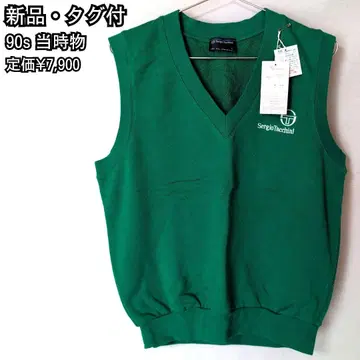 [택 포함 새상품] 90s 세르지오 타키니 맨투맨 베스트 그린 레트로