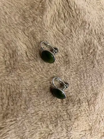 그린 오벌 실버 귀찌