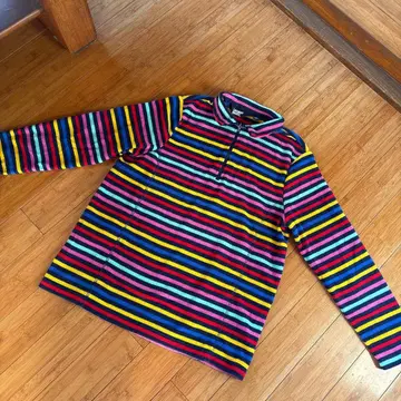 Lands' End 스트라이프 하프 지퍼 플리스 상의