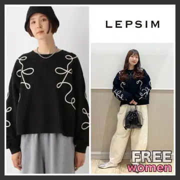 LEPSIM 코드 레이스 풀오버 블랙