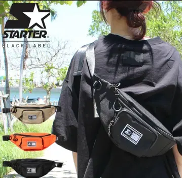 STARTER BLACK LABEL 바디백 블랙 허리백