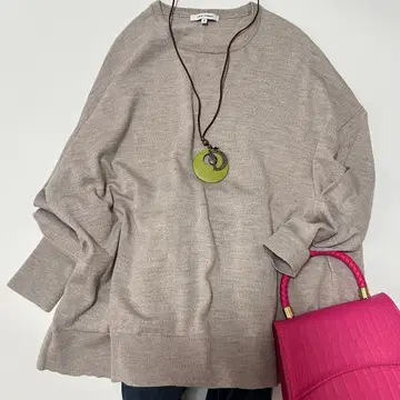 23구 울 100% 세탁 가능한 워셔블 니트 베이지 38 M 사이즈