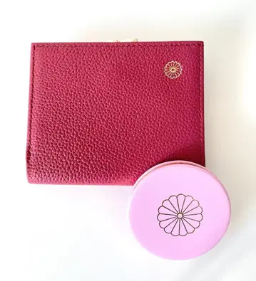 [ 당일 발송 ] 황궁 지갑 이단 접이식 가마구치/컴팩트 거울_로즈 핑크