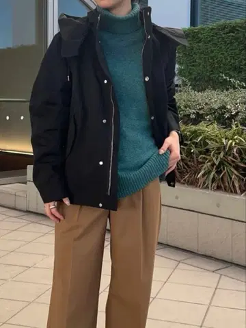 새상품급 뷰티 앤 유스 그로그랭 후드 라이너 마운틴 후드티