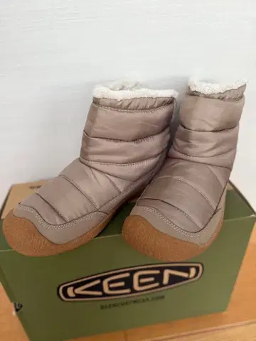 KEEN 킨 스노우 부츠 하우저 폴드 다운 베이지
