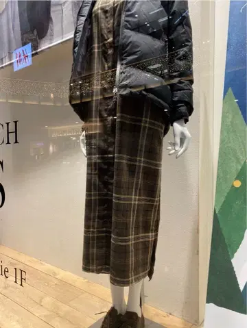 택 포함 미사용 새상품 doors 체크 셔츠 원피스 brown