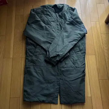adidas 카키 롱 코트 퀼팅