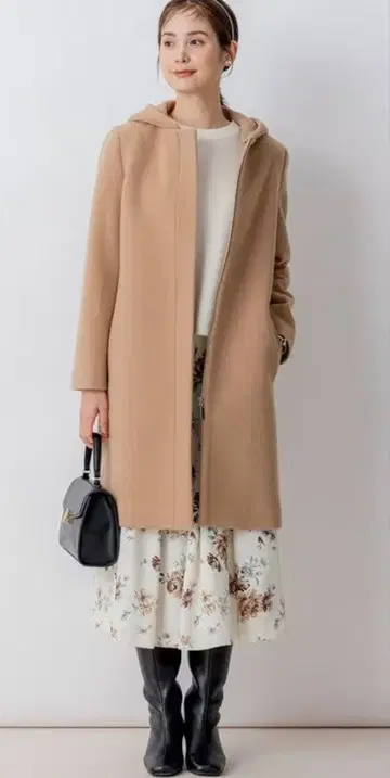 쿠미쿄쿠 S 숏 비버 후디 롱 코트