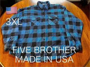 인기! USA제! FIVE BROTHER 플란넬 셔츠 블록 체크