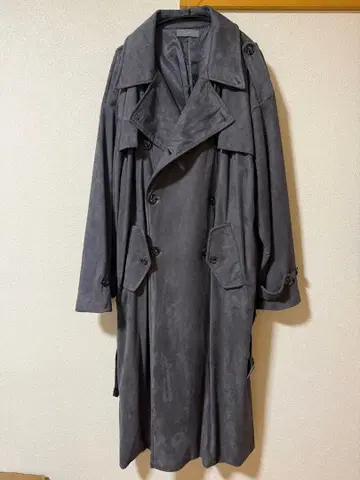 CLEL 더블 테크 페이드 트렌치코트 L 사이즈 차콜 그레이