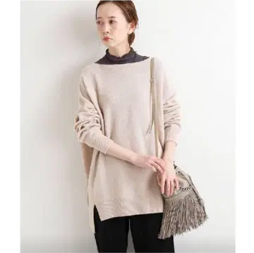 IENA 크루 와이드 풀오버 내추럴