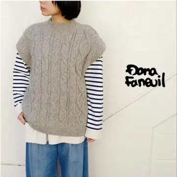 다나파누르 페루 니트 손뜨개질 와이드 베스트 택 포함 미사용