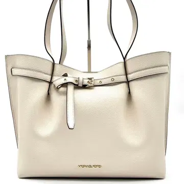 미사용에 가까운 마이클코어스 토트백 숄더 A4 가능 가죽 로고 화이트