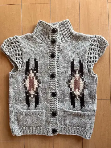 Super finest 울 핸드메이드 니트 베스트