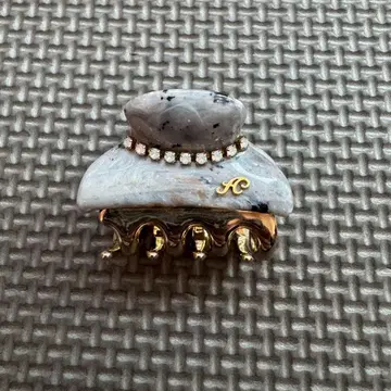 acca 스톤 장식 그레이 골드 헤어 클립 스몰