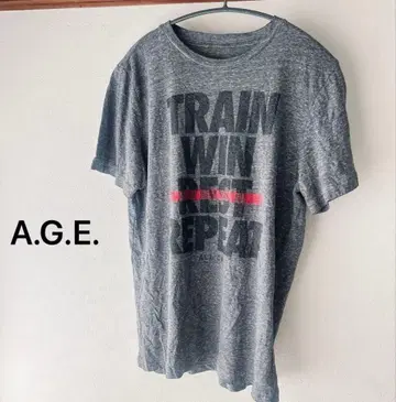 A.G.E. 트레이닝 세이지 T셔츠 그레이 반팔 상의 컷소