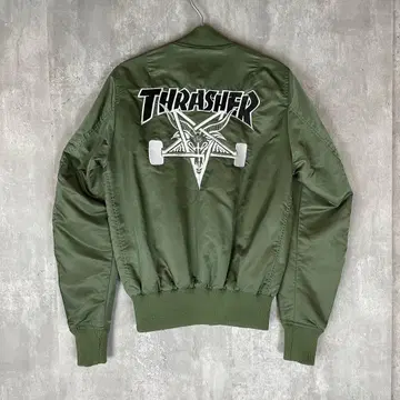 [레어] THRASHER 밀리터리 MA-1 플라이트 자켓 얇은 소재