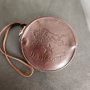 IL BISONTE 가죽 코인 케이스 다크 브라운