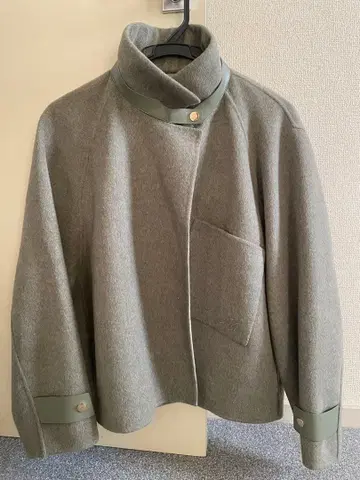 울 스탠드 카라 자켓