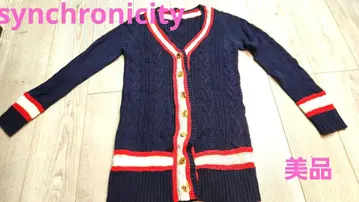 새상품급 synchronicity 케이블 니트 롱 가디건 네이비