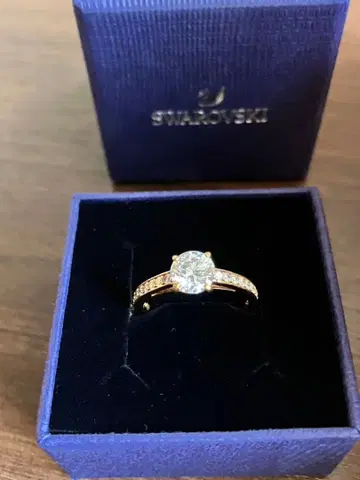 SWAROVSKI 반지 [ 13호 ] 클리어 스와로 골드 컬러 파베