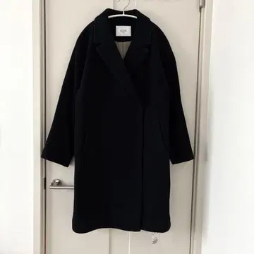 새상품 SLOBE IENA 임페리얼 모사 빅 라펠 오버코트 네이비