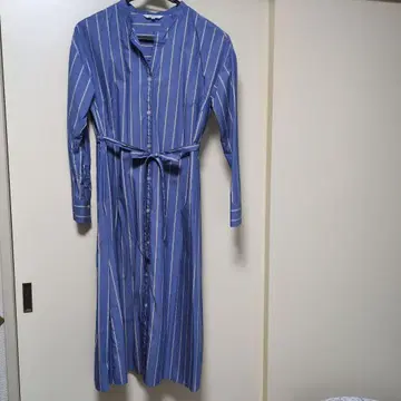 PLST 플라스테 셔츠 원피스 M 파랑 스트라이프 used
