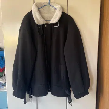 neos 빅 실루엣 보아 안감 벌룬 슬리브 코트 자켓