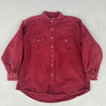 90s FIELD STREAM 헤비 플란넬 버건디 긴팔 셔츠
