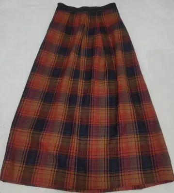 드레 스테리아 워셔블 울 체크 롱 스커트 SS 34