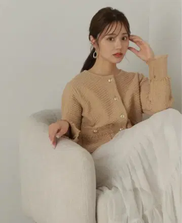 프로포션 바디 드레싱 라메 트위드 니트 가디건