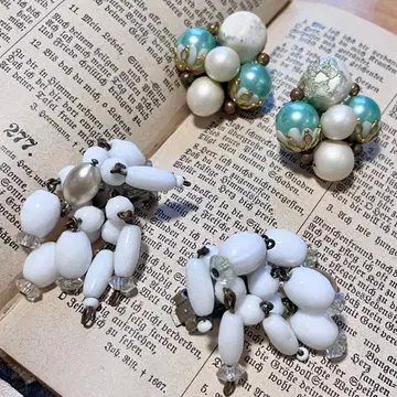 빈티지 비즈 귀찌 2세트