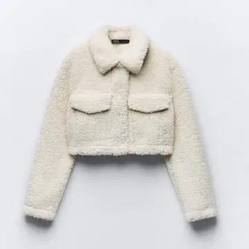 ZARA 보아 자켓 크롭 화이트