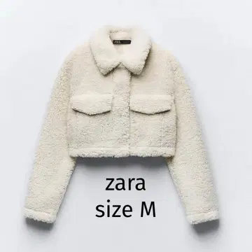 ZARA 보아 자켓 크롭 화이트