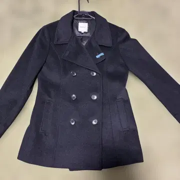 INDIVI 블랙 울 하프 코트