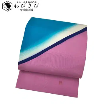 나고야 오비 작가물 시오제 곡선 그라데이션 무늬 활색 O-5410