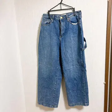 새상품급 하이웨스트 와이드 레그 데님 팬츠
