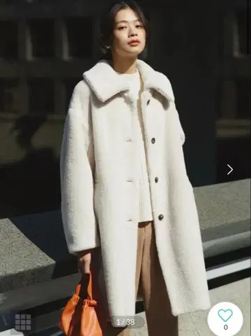 쿠미쿄쿠 테디 보아 코트 아이보리