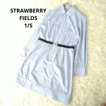 STRAWBERRY FIELDS 긴팔 셔츠 라이트 블루 튜닉 벨트 S