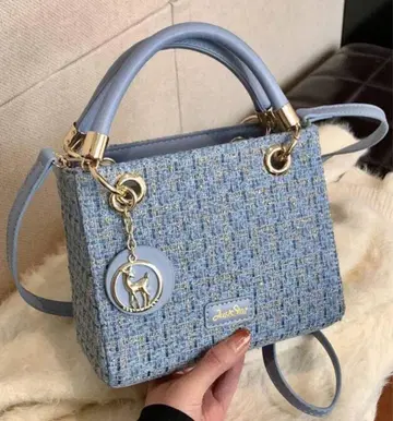 마지막 1점 ZARA 장르 해외 브랜드 트위드 스카이블루 2way 숄더백