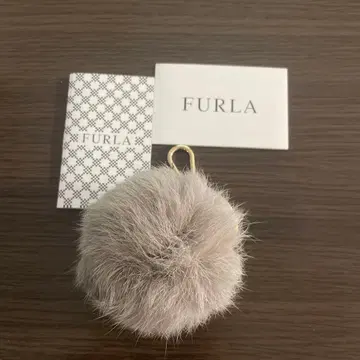FURLA 퍼 키링 그레이