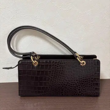 팔치 다크 브라운 크로커다일 무늬 숄더백