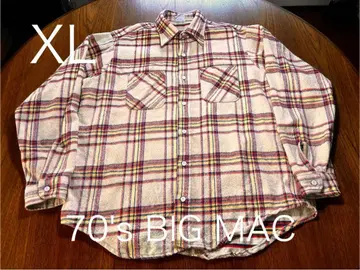 단색 택 70's BIG MAC 플란넬 셔츠 빈티지 빅맥