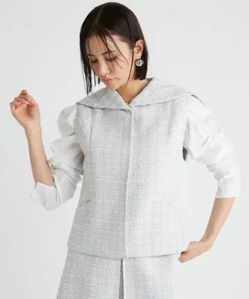 새상품급 CELFORD 세일러 트위드 베스트