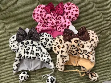 미사용 새상품 택 포함 디즈니 팬캡 미니 레오파드 무늬 3색 세트 TDR