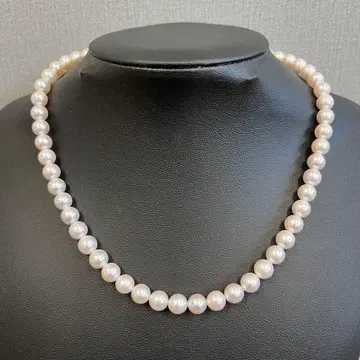 [ H ] 새상품급 펄 목걸이 42cm SILVER 각인